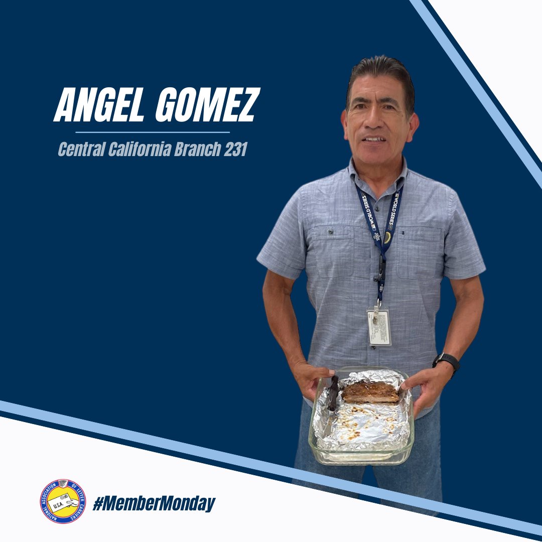NALC_National's tweet photo. On this #MemberMonday, we’re giving a special shoutout to Angel Gomez, a 36-year letter carrier from Central California Branch 231. Each year at the #StampOutHunger Food Drive, Angel barbecues a delicious spread for everyone at the Clovis Post Office. 👏👏 #PostalProud https://t.co/ilaR8r32rU
