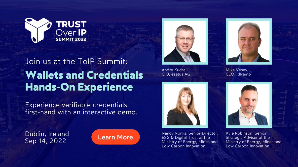 trustoverip's tweet photo. ToIP is excited to have the Government of British Columbia (B.C.) – Energy & Mines Digital Trust (EMDT) speaking at our #ToIPSummit.
https://t.co/rjoN6V5ts7
#DigialTrust #verifiablecredentials #ToIP #carbonaccounting https://t.co/KSxKTZWXGa