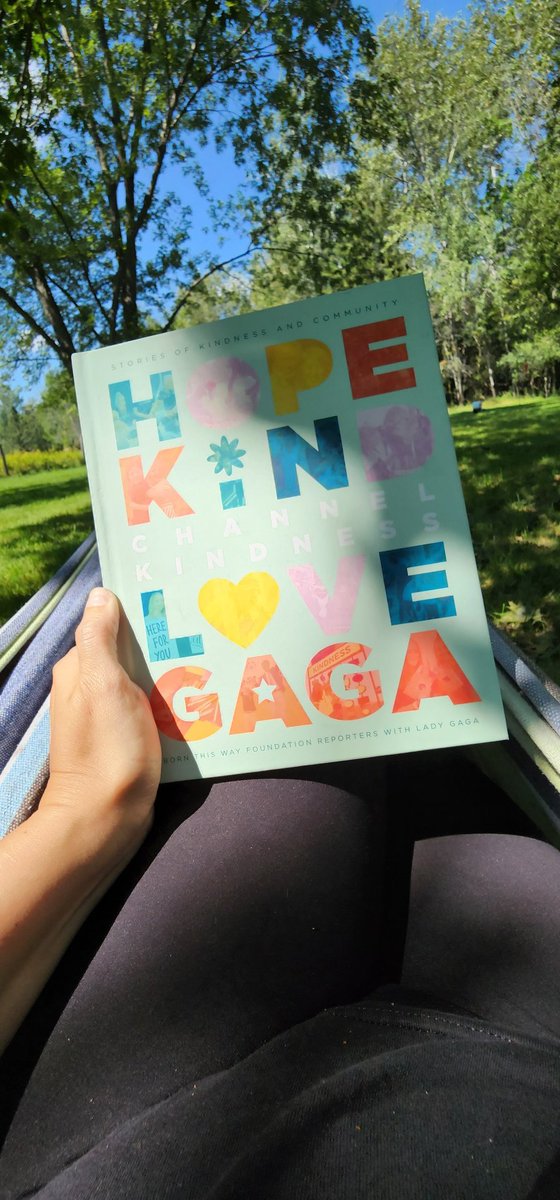cupcakequeen13's tweet photo. Lying under a tree in a hammock surrounded by nature in the middle of nowhere while reading @ladygaga 's book is therapeutic &amp; soothing to the soul 🥰🥰 #mentalhealth #MeTime #BeKind #LadyGaga #nature #calm #channelkindness #bornthisway #bornthiswayfoundation https://t.co/qOUvNqNgL0
