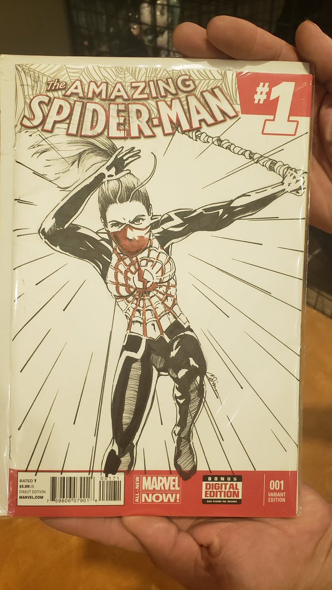 CrisisArt17's tweet photo. Had a blast at this past weekend's @FoCoComicCon!!! Didn't get to take too many pics cause I was pretty busy. I did snap a pic of this #Silk sketch cover a father commissioned for his son.
#Commissions #Marvel #ASM #AmazingSpiderMan #CindyMoon #SketchCover #Sketch #FoCoComicCon https://t.co/GTfJzpoKgy