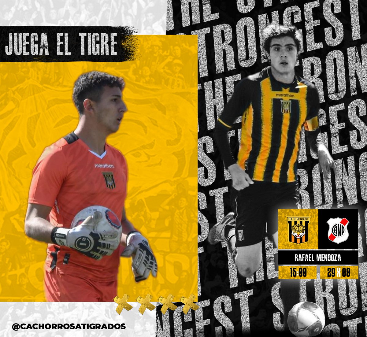 CAtigrados's tweet photo. ¡HOY JUEGA EL TIGRE!
Este lunes nuestros Cachorros afrontarán una nueva fecha del torneo de reservas!

🏟️: Rafael Mendoza Castellón 
📅: Lunes 29 de agosto 
🕒: 15:00 
🆚: Nacional Potosí 

#CachorrosAtigrados
#VamosTigre
⚽🇧🇴🐯⚽ https://t.co/vnCSJf2wqE
