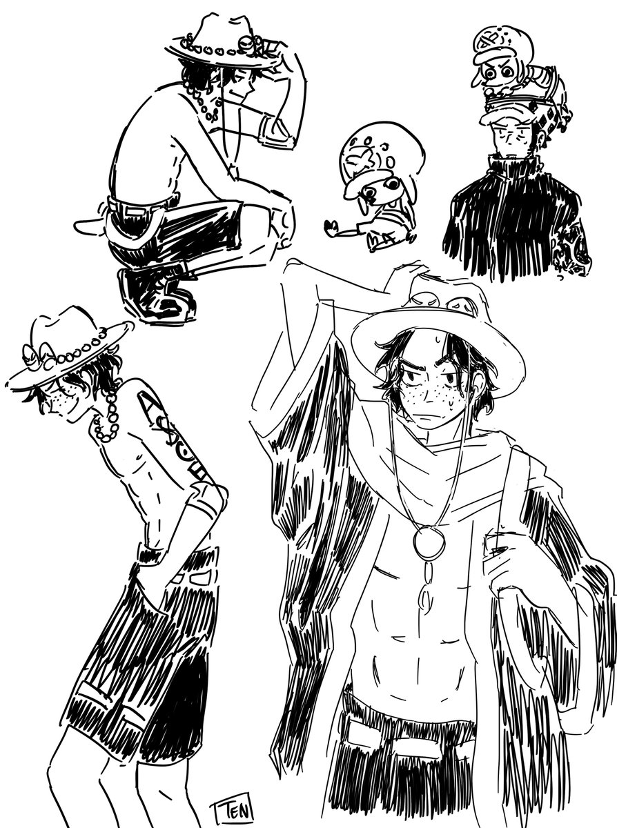 One piece doodles but its very obvious how much I miss ace. 