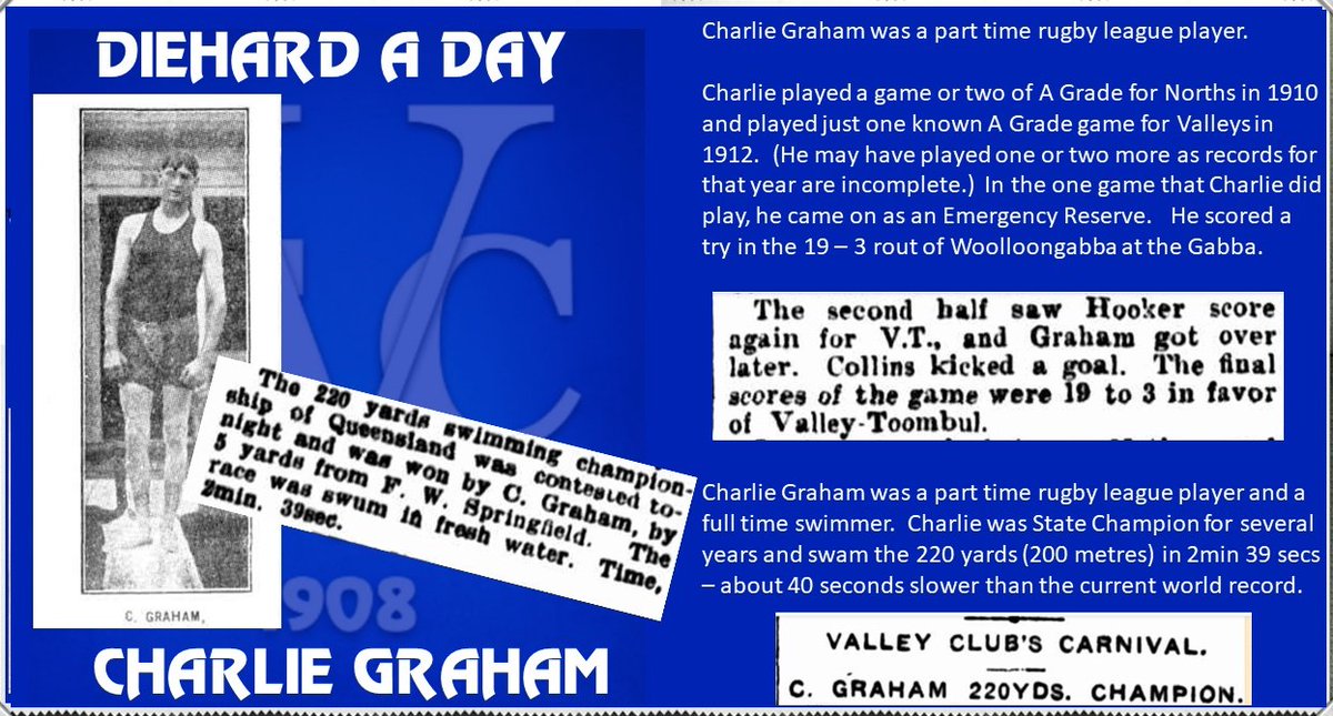 dga_ian's tweet photo. DIEHARD A DAY   - CHARLIE GRAHAM.  Part time rugby league player, full time State swimming champion. https://t.co/ZWSlkA4WqO