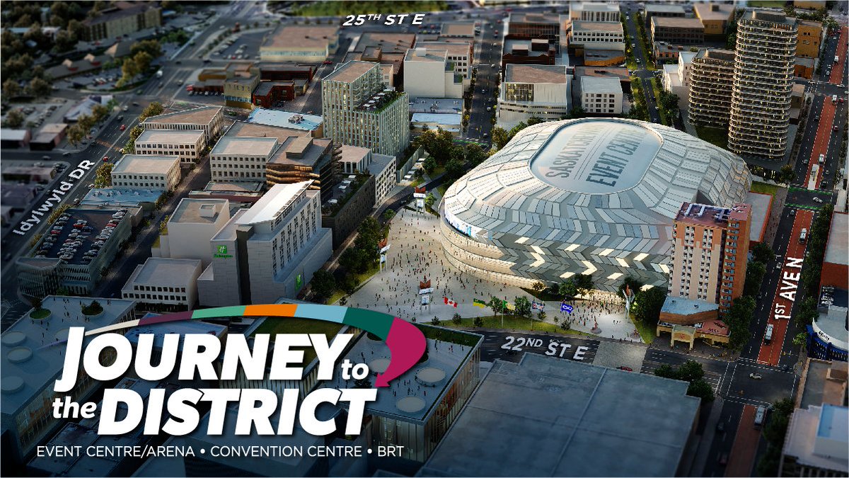 📢 With artistic illustrations revealed at today’s #yxecc meeting, the public has its first look at what a future event centre/arena could look like at either of 2 potential Downtown locations. Now City Council wants to hear from residents, businesses &amp; other community partners