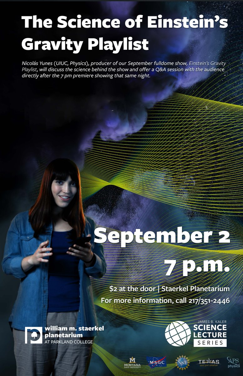 We are starting the James B. Kaler Science Lecture Series in September this year! Our first speaker is Nico Yunes of <a href="/PhysicsIllinois/">Illinois Physics</a>, <a href="/AstroIllinois/">AstroIllinois</a>, and <a href="/IllinoisCASU/">IL Center for Advanced Studies of the Universe</a>.

Read more about it in our <a href="/news_gazette/">The News-Gazette</a> column with <a href="/ChampCoMuseums/">Champaign County Museums Network</a>. news-gazette.com/news/local/par…
