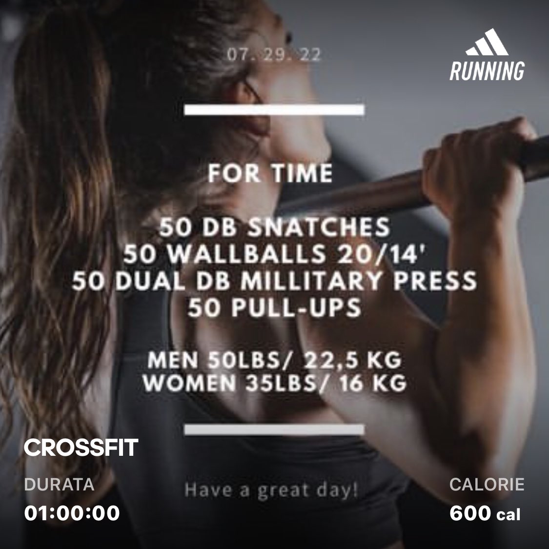 _cicciogallo_'s tweet photo. FBB
10 DB pass trough
30β #hollow
10 DB gluten bridge
#ForTime
50 DB #snatch
50 #WallBall
50 2xDB #push #press
50 #PullUp
Res:14β00β
#crosstraining #earnyourshower
#whitecloud #wod #homewod #crossfit #workout #crossfitlasuperba #wodnation #wodwell #dadhours #IconClubWorkout https://t.co/0WNkx2bICm