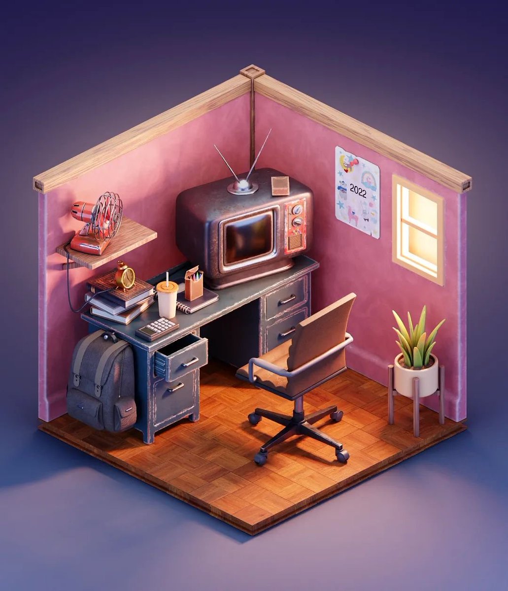 Isometric Room by <a href="/artramp3d/">Artramp3d</a>
⁠
💙 Follow us for more art and updates!⁠
⁠
💬 Come chat with our community in the Discord — link in bio⁠
⁠
#3d #3dart #blender #B3D #blender3d