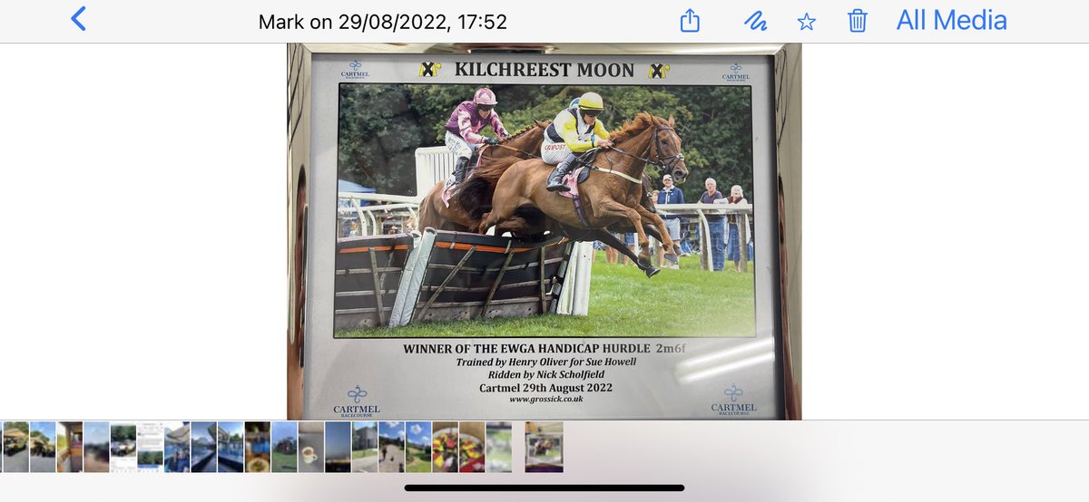 Great training performance by ⁦@HJOliverRacing⁩ and outstanding ride by Nick Scholfield with Kilchreest Moon (Alfie Moon) in the EWGA handicap hurdle at Cartmel Races. Alfie was Henry’s last winner at his previous yard and 1st winner from his new yard and many more to come