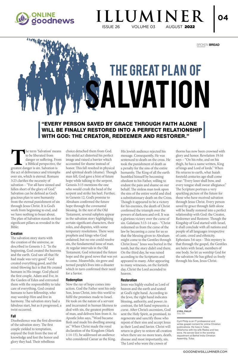cyrilsunny's tweet photo. My latest article published in GoodNews Illuminer - Aug 2022 Edition https://t.co/gjwkSYDgRd