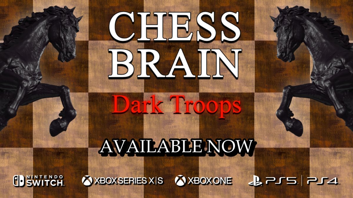 qubytegames's tweet photo. Chess Brain: Dark Troops is AVAILBLE NOW on #NintendoSwitch, #PlayStation and #Xbox!

Get it here:
NS 🔴: https://t.co/USbUGsPg7L
PS 🔵: https://t.co/uA7ndZSioW
XB 🟢: https://t.co/8OKKf9HWtW

#news #release #indiegame #indiedev #qubyteinteractive #qubyte #chess #puzzle https://t.co/ATmuVdRqys