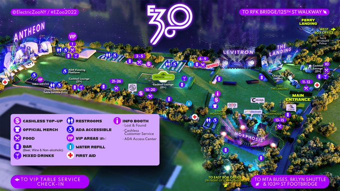 Electric Zoo map