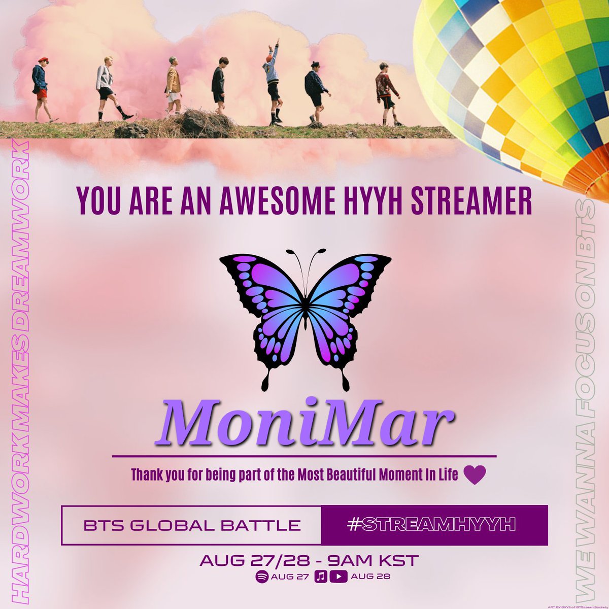 MoniMar__'s tweet photo. The best team!🦋💜🥰🎶🐳

#HYYHPavedTheWay #TeamHYYH
#StreamHYYH @BTS_twt https://t.co/yb540USfFp