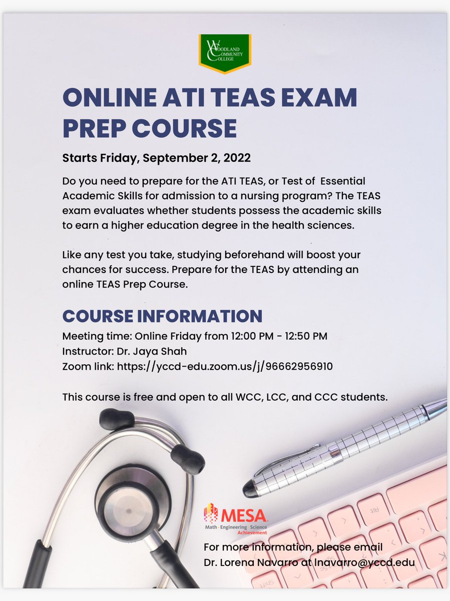 🙌🦅Online ATI TEAS Prep Exam Prep Course - Starts Friday, September 2, 2022
Do you need to prepare for the ATI TEAS? The TEAS
exam evaluates whether students possess the academic skills to earn a higher education degree in the health sciences.🙌🦅