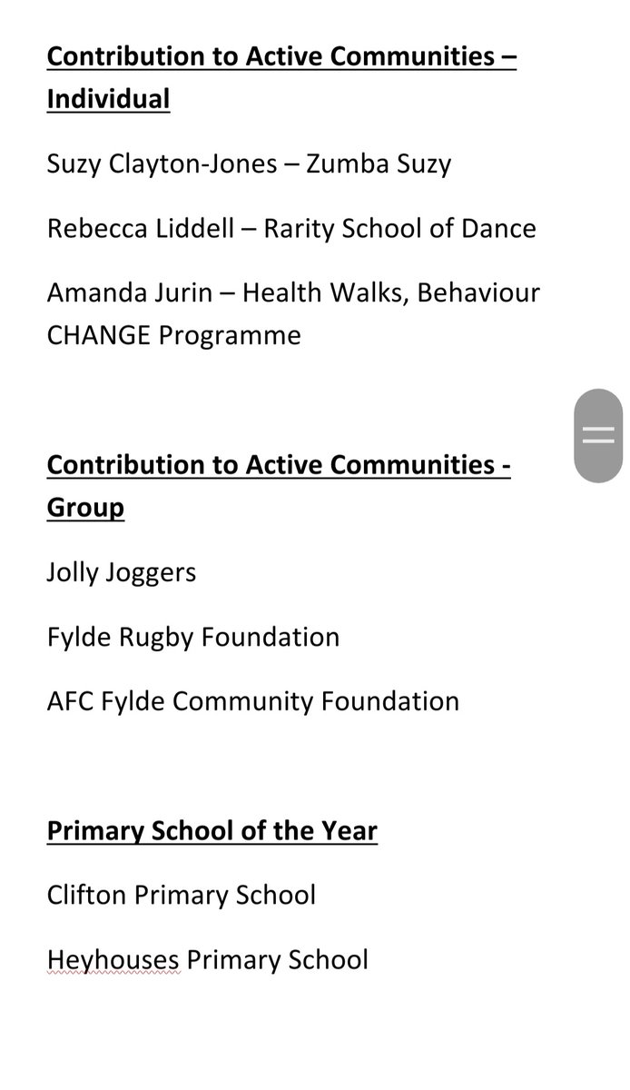 SportFylde's tweet photo. After a break of 2 years here we have this years shortlisted nominees for this years Fylde Active Community Awards.
Good luck everyone.
More details will follow https://t.co/HaNOA3TLZI