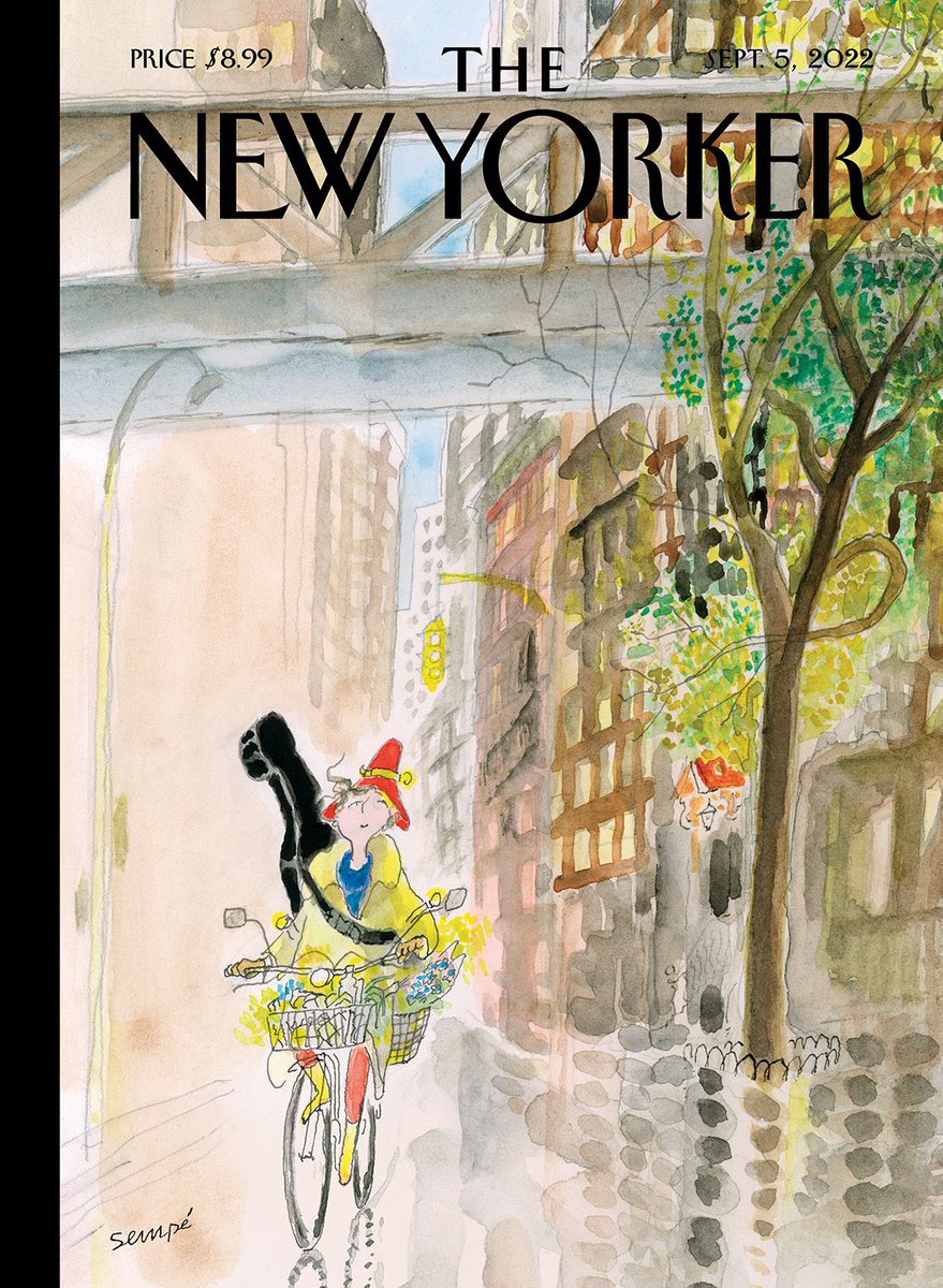 CyrilPetit's tweet image. Voici la prochaine couverture du « New Yorker », la 114e couverture réalisée par Jean-Jacques Sempé, décédé le 11 août.