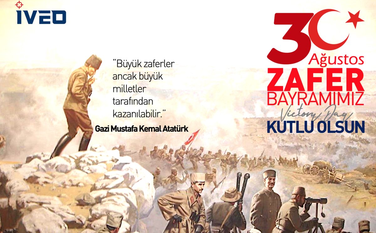Büyük Zaferin Yüzüncü Yılı Kutlu Olsun!
30 Ağustos Zafer Bayramı’nın 1∞. Yıl Dönümünde Başta Gazi Mustafa Kemal Atatürk olmak üzere tüm kahramanlarımızı minnet ve saygıyla anıyoruz. #30ağustos #zaferbayramı #100years