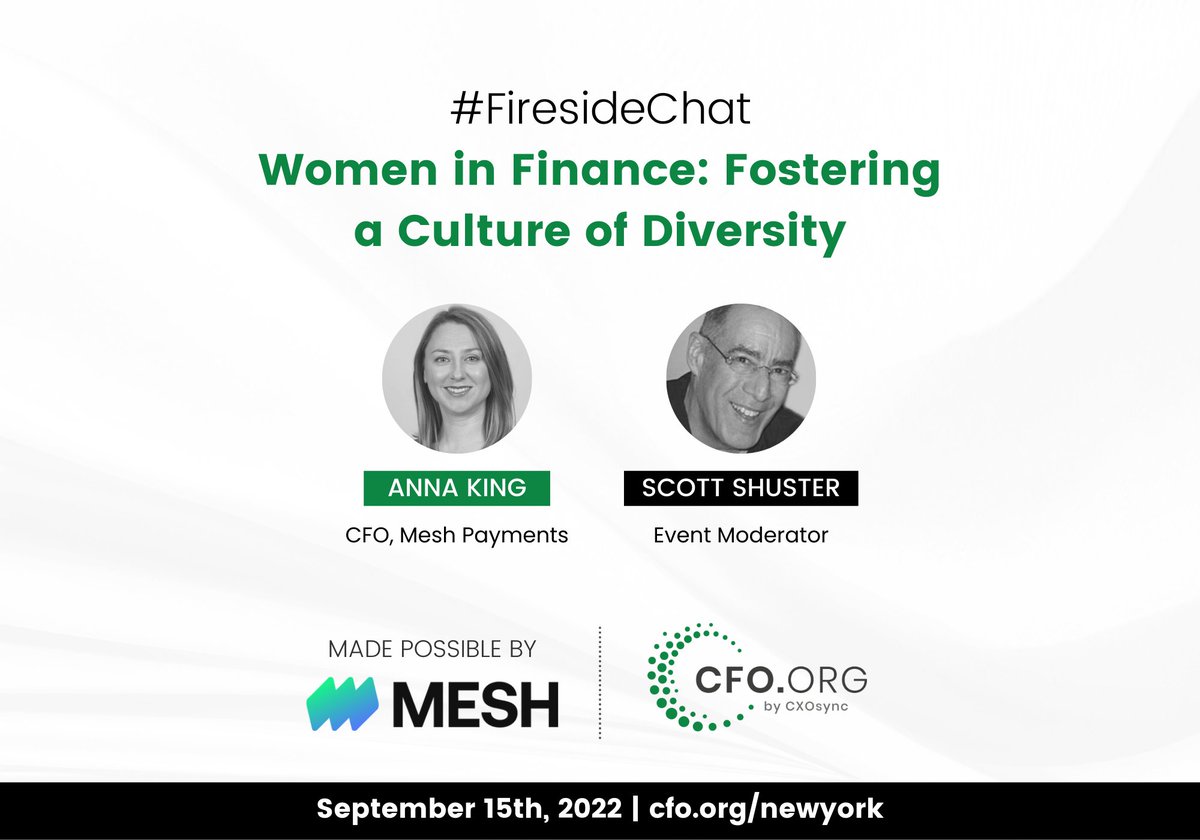 15%. That’s how many #women CFOs are at #Fortune500 and #SP500 companies. <a href="/meshpayments/">Mesh</a> CFO Anna King, CPA explains what it's like working at an innovation-driven #fintech start-up and offers insights and #leadership techniques for the Office of the #CFO.

hubs.ly/Q01l53740