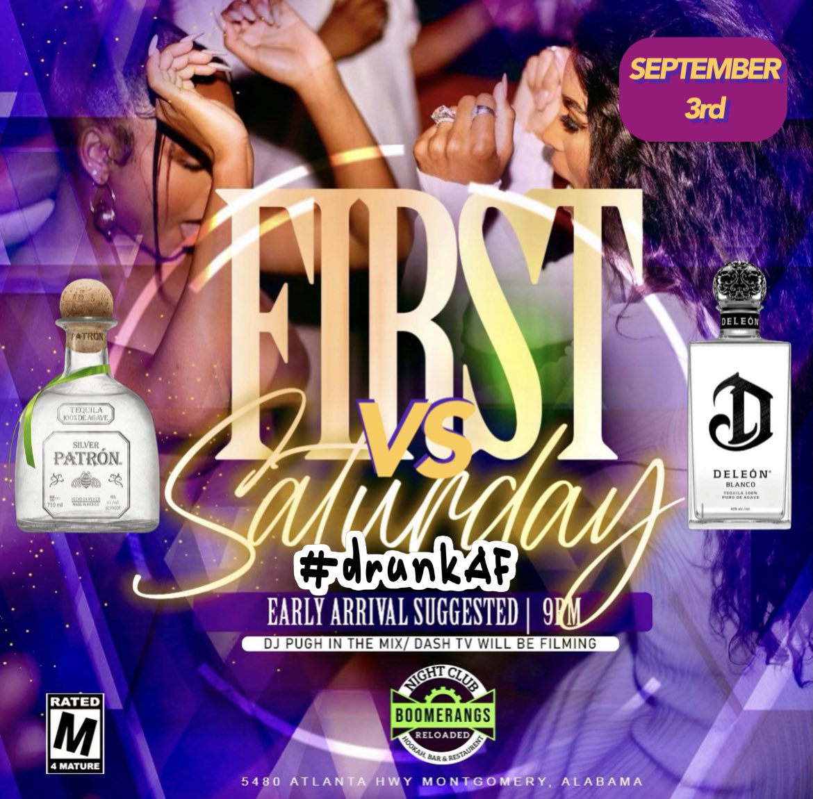 PughEntLLC's tweet photo. #ProjectFirstSaturday 👀🔥
LADIES FREE TILL 11:00
   SEPT. 3rd 
@ BOOMRANGS RELOADED ⭐⭐🏪⭐⭐
18 TO PARTY 🎉🎊
21 TO DRINK🍷🍸🍻
LIT SITUATIONS 🔥🔥

#TroyU 💂🏿 #Bamastate #myaum #skegee #myasu 🐝 #AUM #huntingdon #Miles 🐻 https://t.co/cQRX1RANGM