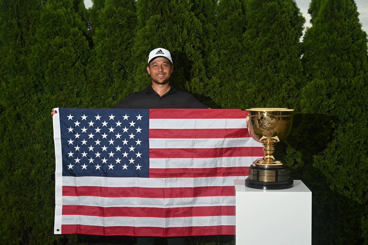 XSchauffele's tweet photo. 2021-22 season in the books! Added 3 🏆 to the collection and locked up a spot on the @PresidentsCup team

Honored to represent the red, white and blue in a few weeks! 🇺🇸 https://t.co/2xN3mSRm3u