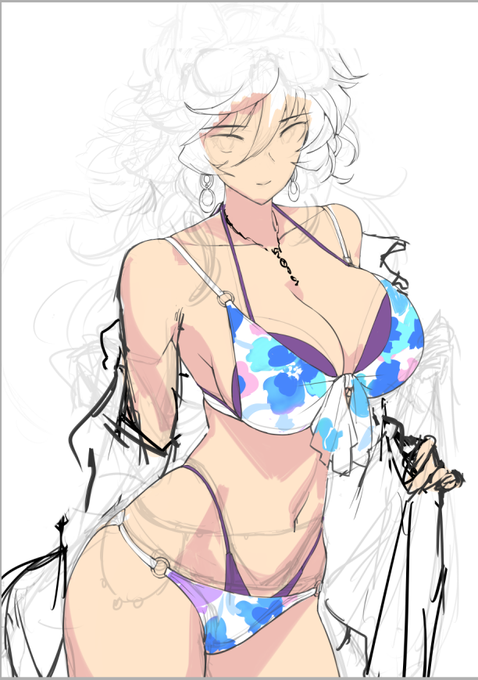 線画終わらせたかったけど細かい調整に一日を費やしてしまった…! 