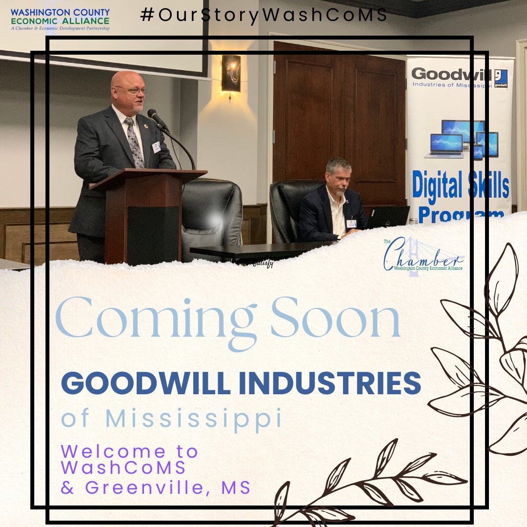 WCEAMS's tweet photo. On Thursday, August 25, 2022, Goodwill Industries of Mississippi, announced the expansion of Goodwill Industries into Greenville, MS.     #OurStoryWashCoMS #GrowingTogether @goodwill

https://t.co/vlaGLgS6Ej https://t.co/MYAkYAvINg