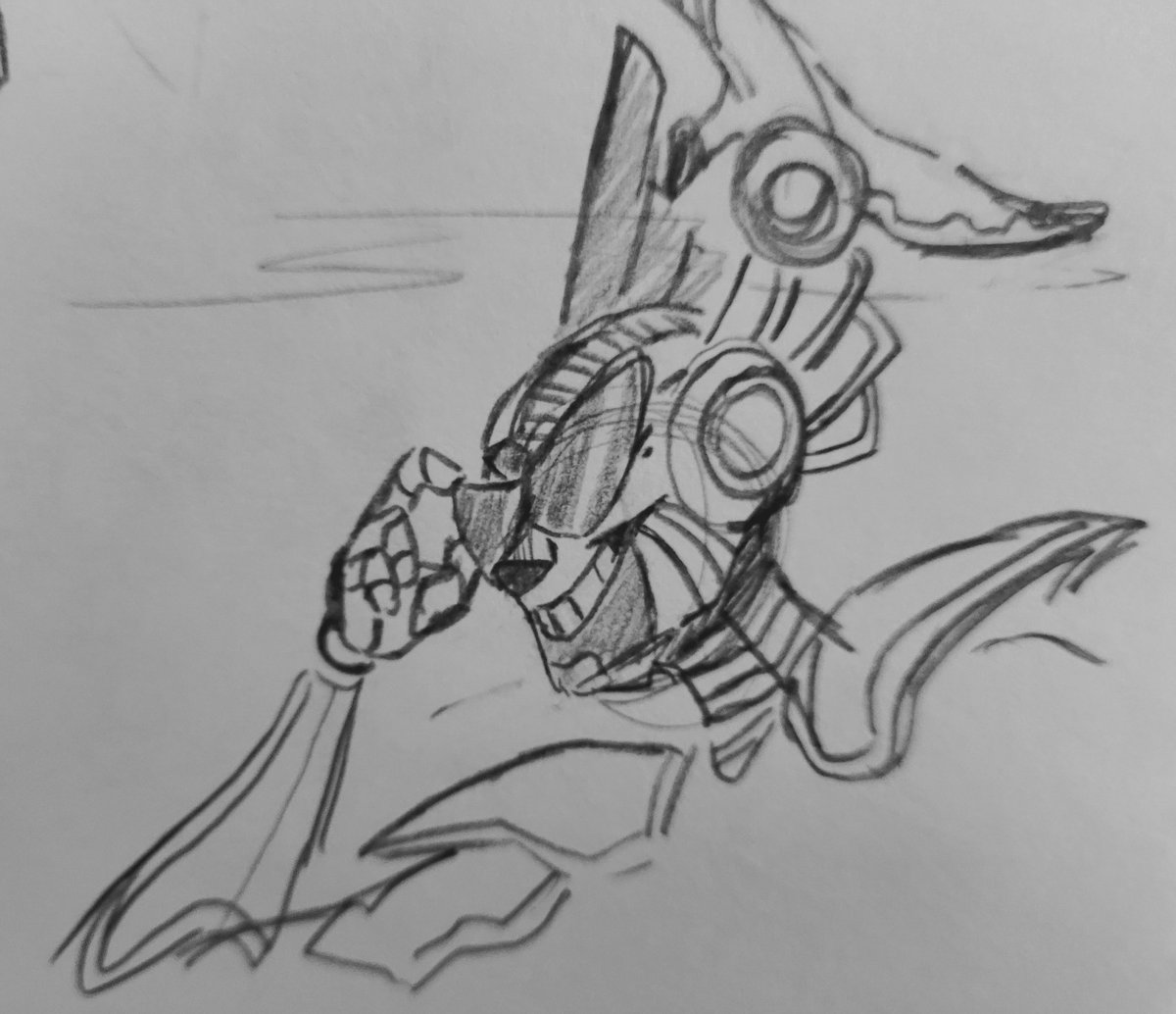 Beetles_Blorbos's tweet photo. Ive been coerced into making a #sgrb oc?? His name is Crash Koozebane and he was made as a secret defense robot (so secret even the EDF didnt know yo) by a group of future-synth-rock-loving lesbians in space; his keytar is both a sonic weapon and A GunTM

#supergiantrobotbrothets https://t.co/rUCYbIXXKd