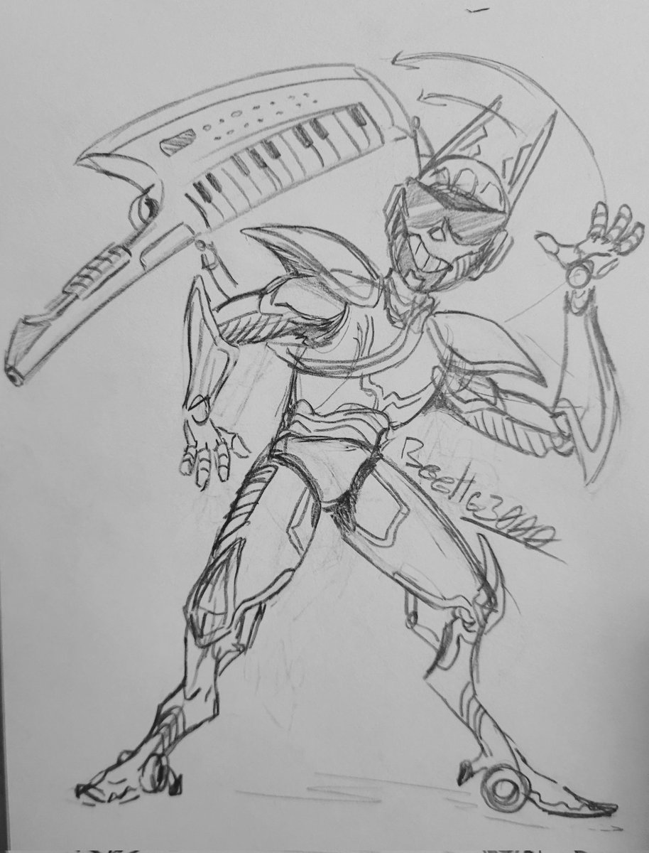 Beetles_Blorbos's tweet photo. Ive been coerced into making a #sgrb oc?? His name is Crash Koozebane and he was made as a secret defense robot (so secret even the EDF didnt know yo) by a group of future-synth-rock-loving lesbians in space; his keytar is both a sonic weapon and A GunTM

#supergiantrobotbrothets https://t.co/rUCYbIXXKd