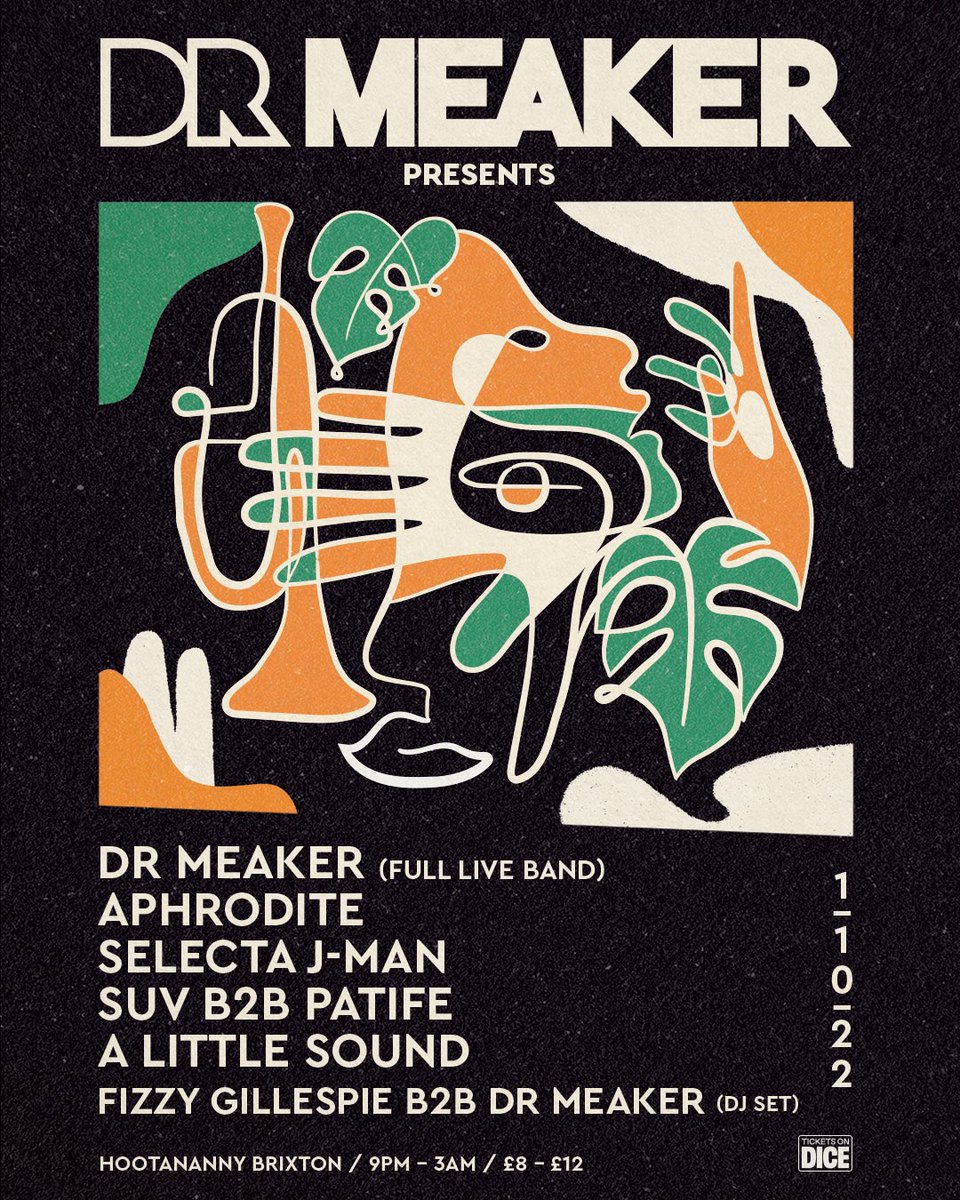 It’s been a great summer of festivals 😎 With Autumn we move back into the clubs now. Here are Ticket Links to our next two Live Band shows in Bristol and London. 

BRISTOL: headfirstbristol.co.uk/#date=2022-09-…

LONDON:
hootanannybrixton.co.uk/dr-meaker-pres…