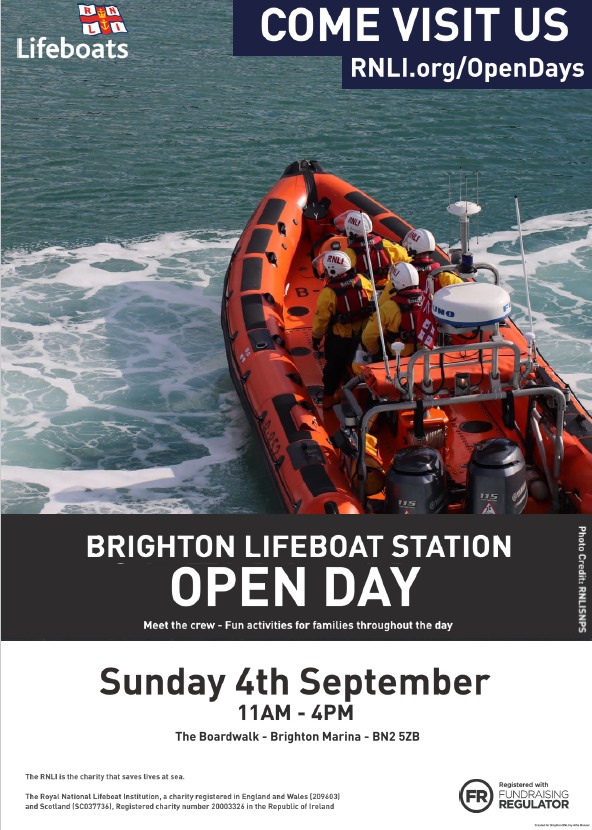 Come and join us this Sunday for our Station Open Day - see the lifeboat and get involved in fun activities for both adults and children!

#Brighton #RNLI