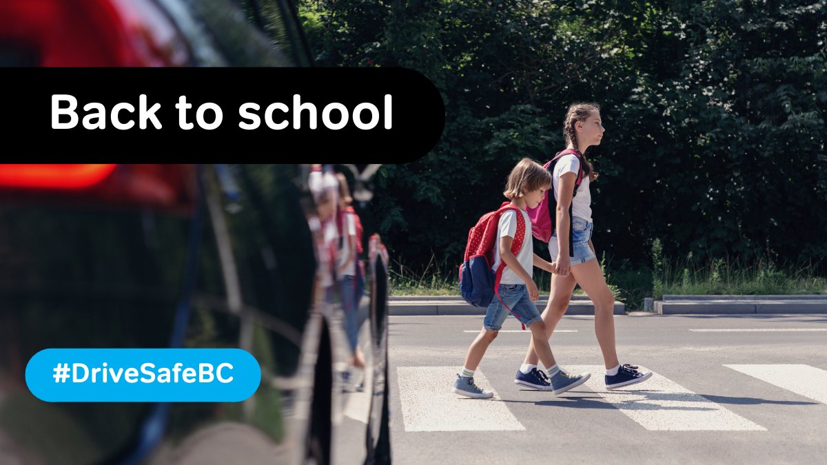 As kids return to school, police and volunteers will be watching drivers' speeds in school zones. Please drive with caution and check out these tips for drivers, parents and caregivers to help children get a safe start to the school year: ow.ly/qIyR50KuEtk

#DriveSafeBC
