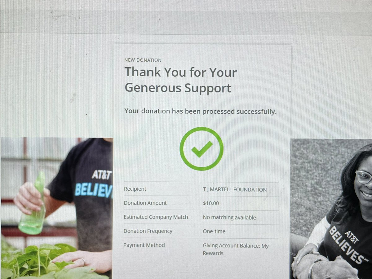 One of the perks of working <a href="/ATT/">AT&T</a> is them giving me the ability to volunteer my time in exchange for a donation to my charity TJ Martell Foundation <a href="/tjmartell/">T.J. Martell Foundation</a> in memory of my aunt who I lost to ovarian cancer. <a href="/LifeAtATT/">Life at AT&T</a> #attambassador #lifeATAtt #attbelieves
