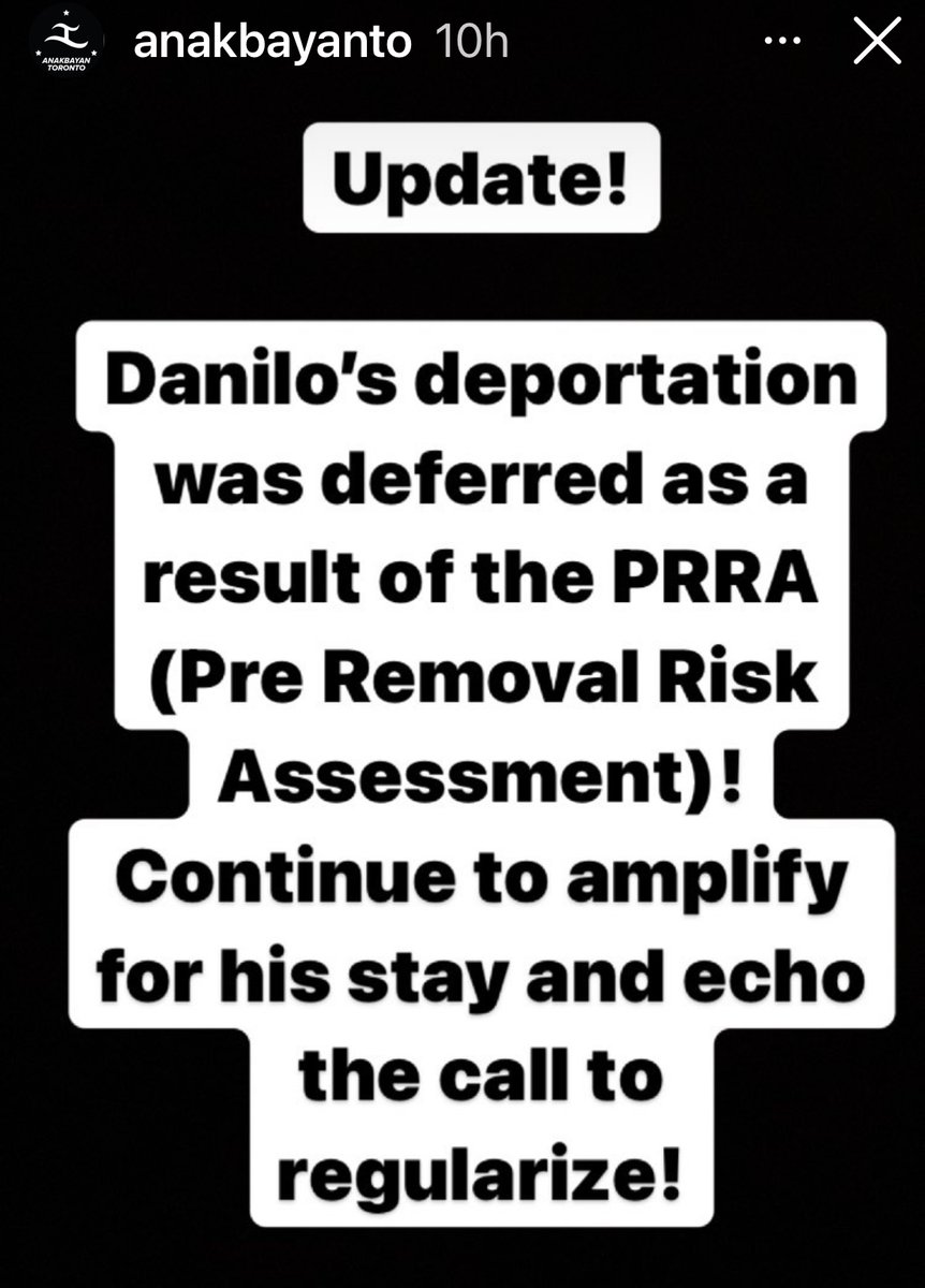 SwetrPocketRift's tweet photo. Update: Danilo's deportation has been deferred. Thanks for helping to share. He's not in the clear yet tho & many like him face future deportation. That's why we need to #StopTheDeportations #StatusForAll and to #RegularizeNow
Migrante Canada statement: https://t.co/N5I7qN90Ov https://t.co/q4z0puya4J