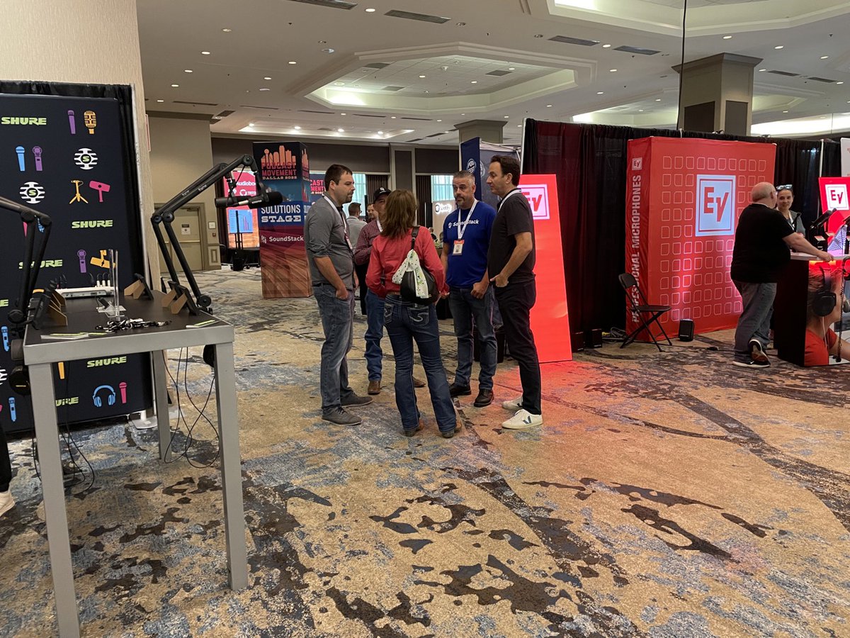SoundStackHQ's tweet photo. .@PodcastMovement 2022 is officially a wrap!
Some highlights: Our very own @RockieThomas spoke at the @SoundsProfNews Business Leaders Summit, some packed days of awesome sessions at the SoundStack Solutions Stage, & of course, a bunch of great team time!
#PM22 #audiosimplified https://t.co/AXWWqT2GhK