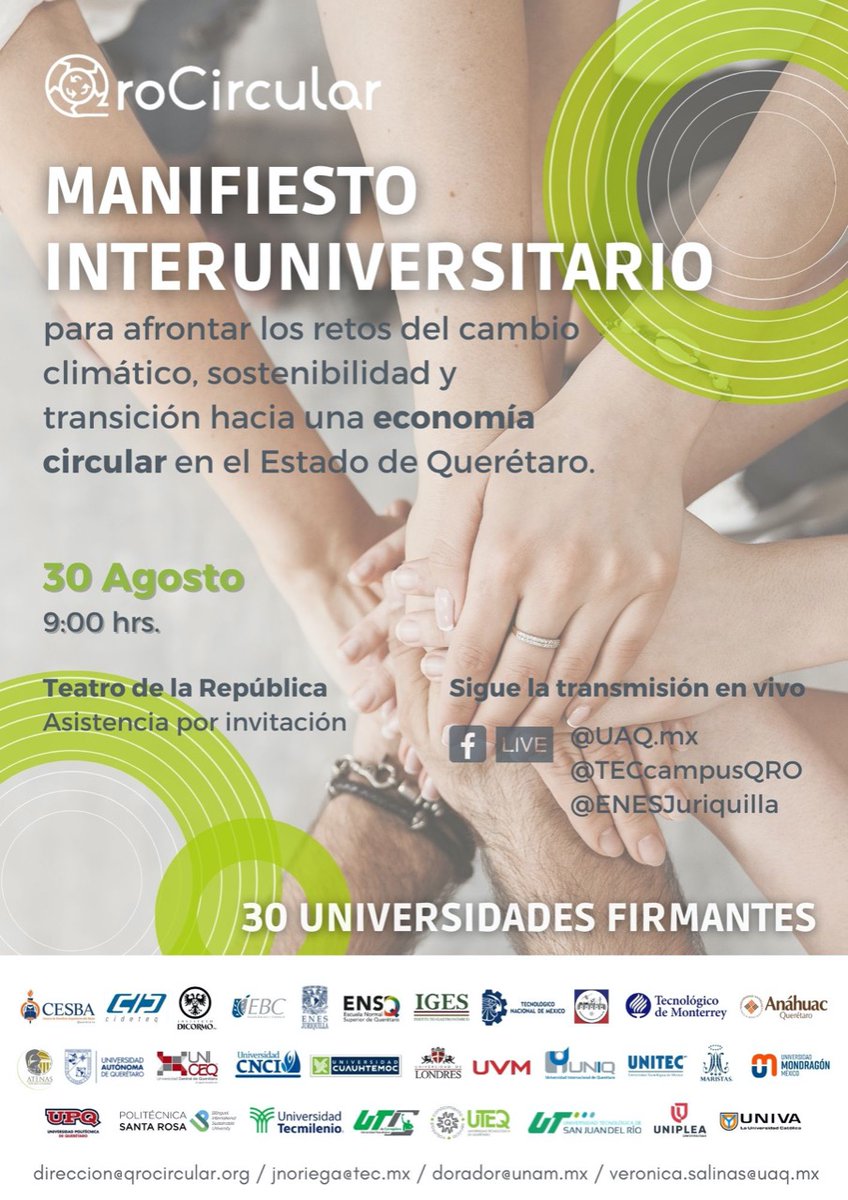 waltter_lopez's tweet photo. #QroCircular
Gracias por la invitación @DraTereGasca, nos vemos mañana en este importante acto-compromiso de las 30 principales Universidades del Estado de #Querétaro en pro de los compromisos de la #Agenda2030
#EconomíaCircular
#Sostenibilidad
#CambioClimático https://t.co/SV1xfXAk9p