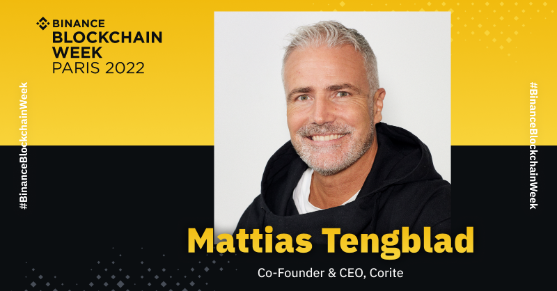 binance's tweet photo. Mattias Tengblad, Co-founder &amp; CEO of @Coritecom is coming to #BinanceBlockchainWeek Paris!

Mattias will be speaking on Day 2 of the event in a panel discussion about 'Hitting the Right Web3 Note'.