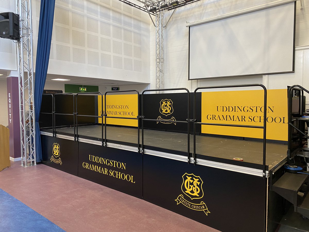 envisiongltd's tweet photo. Another job completed this afternoon at @UGSchool 

A refresh of the stage area with new panels and branding. https://t.co/FiMWCVDY68