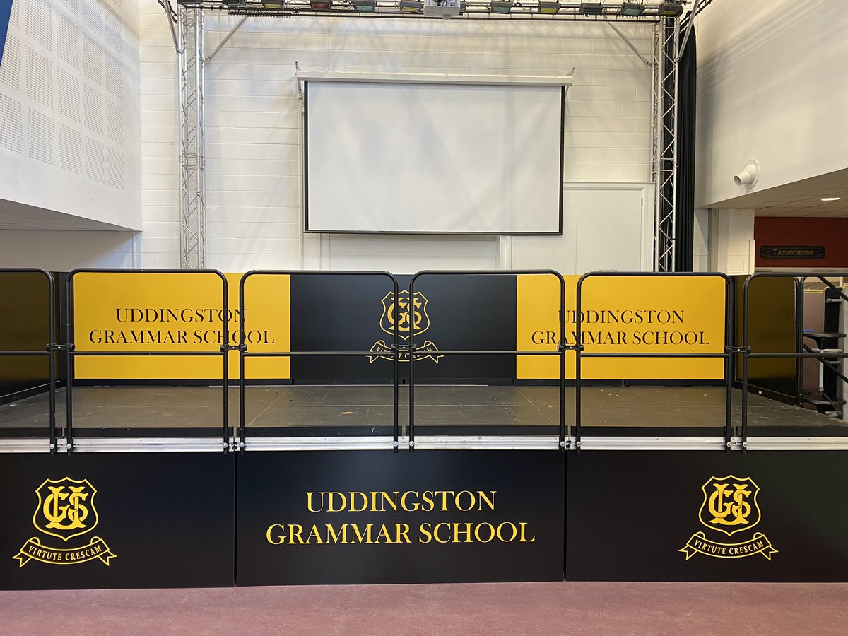 envisiongltd's tweet photo. Another job completed this afternoon at @UGSchool 

A refresh of the stage area with new panels and branding. https://t.co/FiMWCVDY68