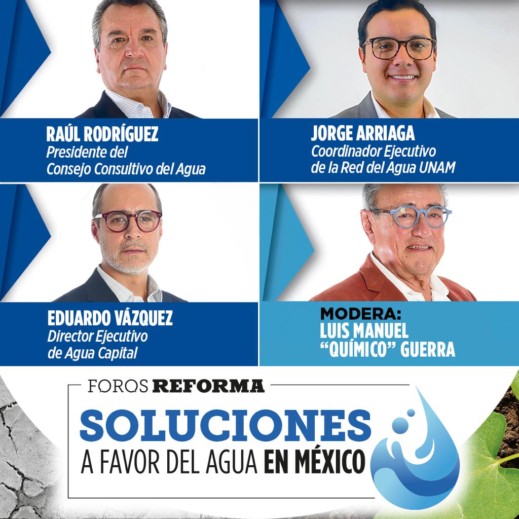 ConsejoAguaMX's tweet photo. Mañana 30 de agosto únete al Foro "Soluciones a Favor del Agua en México" participa 
@raroma47 @AguaCapitalOrg @Agua_UNAM
 @Dir_AguaCapital @quimicolmguerra
 Químico Guerra A las 11:00 hrs. Síguelo por 
@Reforma
  YouTube/GrupoReforma #AccesoLibre https://t.co/KGltwtZXIK