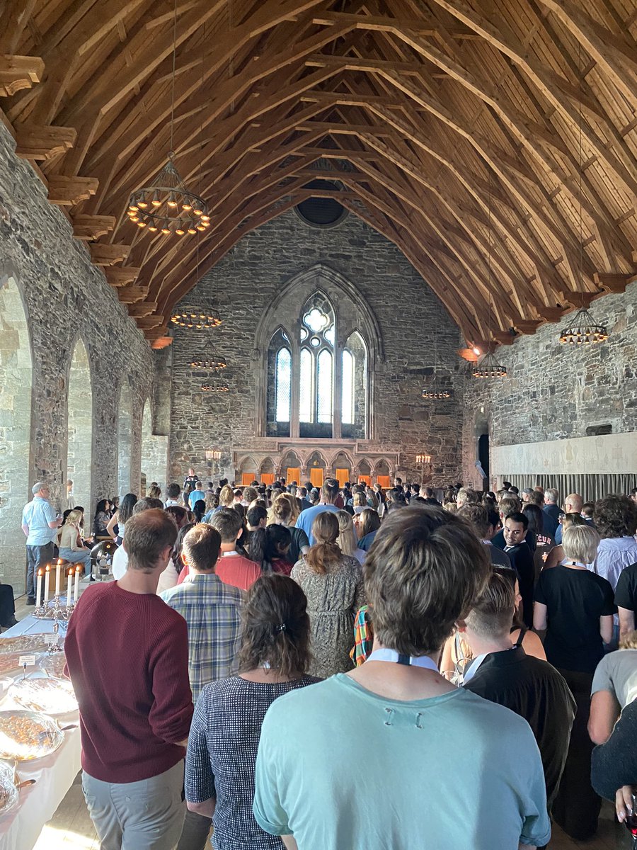 #ICP14 City of Bergen reception in a very historic Håkons Hallen - Nele ameckper keeping it short and sweet sensing the hunger after a long day of science..