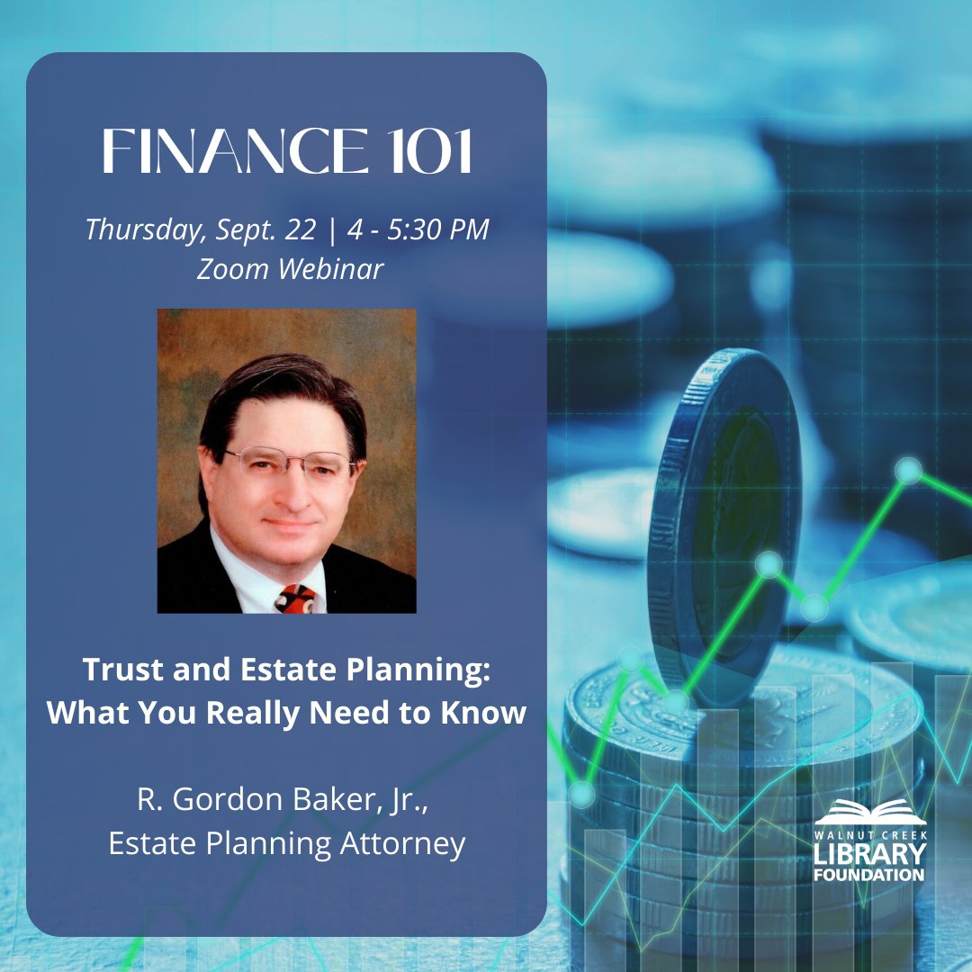 WCLibraryFound's tweet photo. Join local Estate Planning Attorney, R. Gordon Baker, Jr., as he explains the estate planning process. https://t.co/mFBJNMoS6N https://t.co/jCidQIL13j