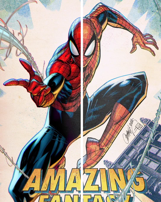 Hitting comic book shops this   `s AMAZING FANTASY #1000 featuring #SpiderMan ! 3 covers by myself &amp;  (standard, virgin, &amp; full-retro. Swipe to see the Hybrid/Retro comparisons. 