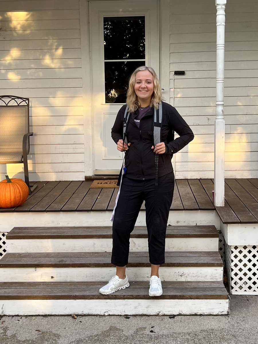 First day of school teacher style!! So excited for a fun year!!!💜 #firstday #firstyearteaching #pe