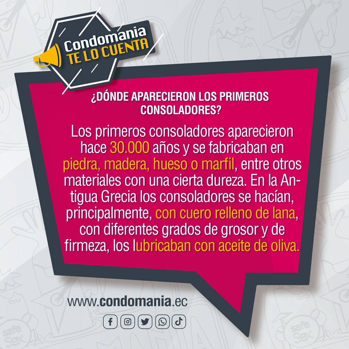 CondomaniaEC's tweet photo. #Condomaniatelocuenta El primer consolador fue descubierto en el Paleolítico Superior hace 30.000 años🍆💦💦
👉Visita nuestra tienda en línea https://t.co/kIGSB7YGEO⌨️🖱️💻📱 https://t.co/tUvCqFen7o