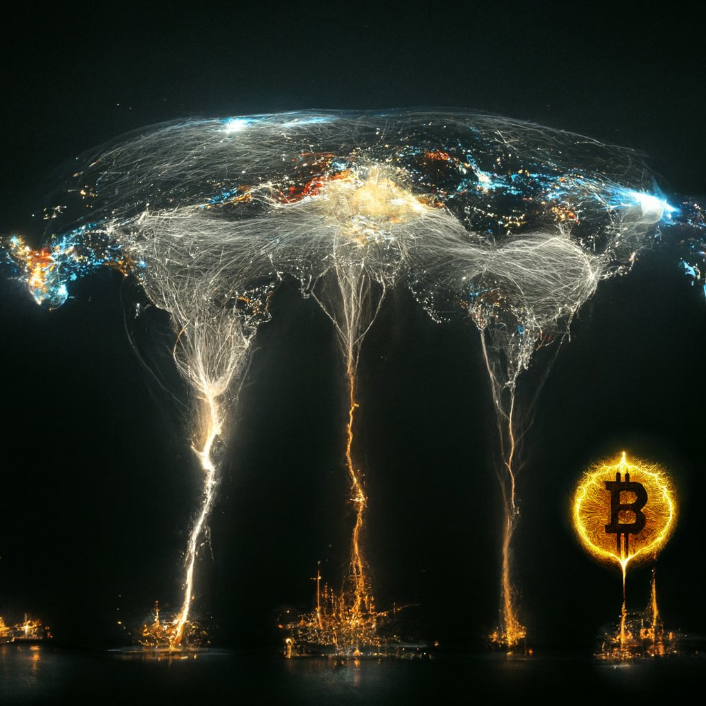 "Bitcoin is the most efficient system in the history of mankind for channeling energy through time and space."
Michael <a href="/saylor/">Michael Saylor</a> 

#Lightning is the best channel to transport energy from the #cloud to the people

#Bitcoin #LightningNetwork #Crypto #ai #midjourney