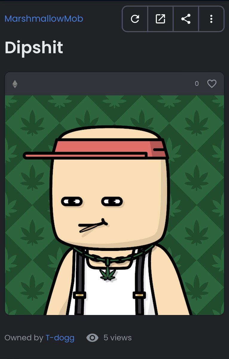 This is a message to all the people selling a <a href="/MarshmallowMob/">The Marshmallow Mob ⚪️MINTING LIVE⚪️</a> under 0.01 eth.

Why dont you ask how all the <a href="/DegenToonz/">Degen Toonz</a> sellers feel about letting their Toonz go for 0.15? 

This journey is just started, have faith in you choice, HOLD.

This project is not a pump and dump. 

❤️