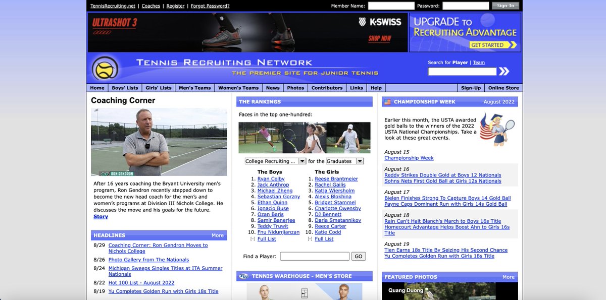 .<a href="/ncbison_tennis/">Nichols Tennis</a> coach Ron Gendron featured on Tennis Recruiting Network.

"My experience and friendships throughout the tennis community all over the world I believe will help me not only build Nichols, but enrich the experience of the players."

🗞️ bit.ly/3KrkTA5