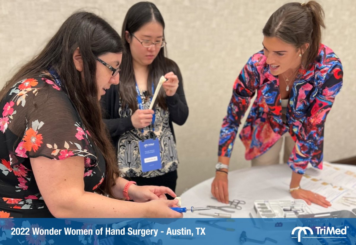 TrimedOrthoInc's tweet photo. #Womenofhandsurgery event was a huge success! Thank you to all of our attendees for joining us in Austin,TX. We wanted to extend our appreciation to our faculty for fostering an environment of learning &amp; development that explored a deeper insight into the practice of #handsurgery https://t.co/FG7R96Exot