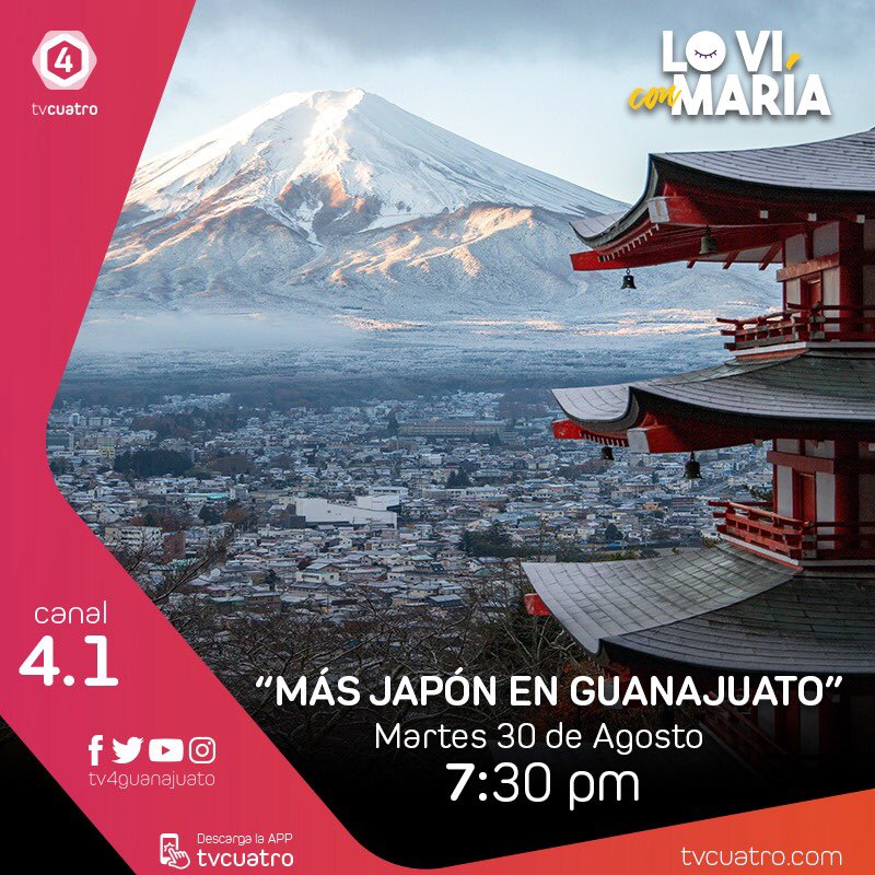 LoViConMara1's tweet photo. #LoViConMaría 👱‍♀️| Más Japón rn Guanajuato📺

@ForumCultural 

🗓️ Martes 30 de Agosto
⏰ 7:30 pm
📺💻📱 Canal 4.1

#LoViEnTV4 https://t.co/LyreOczhdg