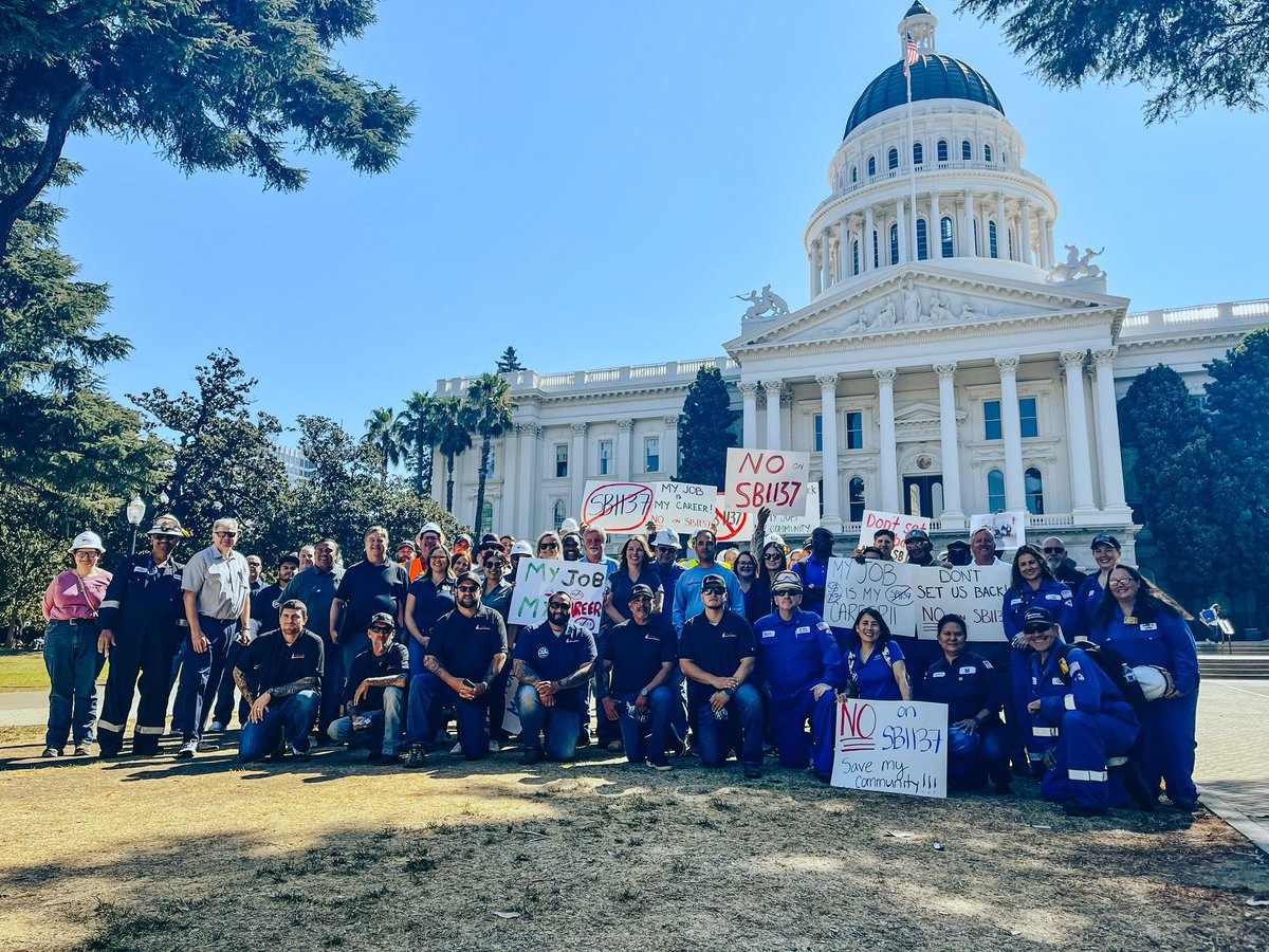 150+ oil workers are at the California State Capitol to remind #CALeg that they’re dedicated to producing affordable and reliable energy in the most environmentally safe way. #NOonSB1137 <a href="/GavinNewsom/">Gavin Newsom</a> <a href="/MoniqueLimonCA/">Senator Monique Limón</a> @SenGonzalez_33 <a href="/ib2_real/">Isaac G. Bryan</a>
