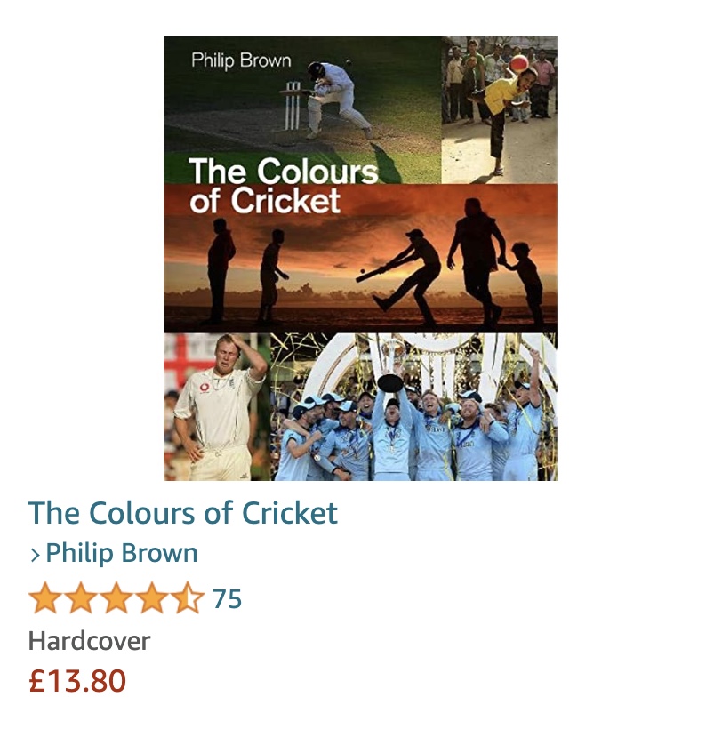 dudleyplatypus's tweet photo. Just a heads up for you. My book 'The Colours of Cricket' is currently on Amazon for £13.80. Where's the mega inflation I've been reading about?  Here's a link 
 https://t.co/9lG7qBsRBQ
£13.80 is less than the cost of 4 Big Macs for crying out loud. 
Please retweet. Thanks https://t.co/9YXN519fo3